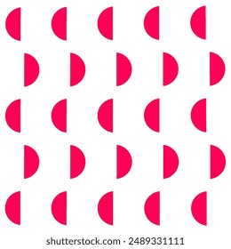 Pink Half Circles Repeating Design Pattern.  Can be used as fabric Pattern, cushion pattern, wallpaper,  decorative element etc.