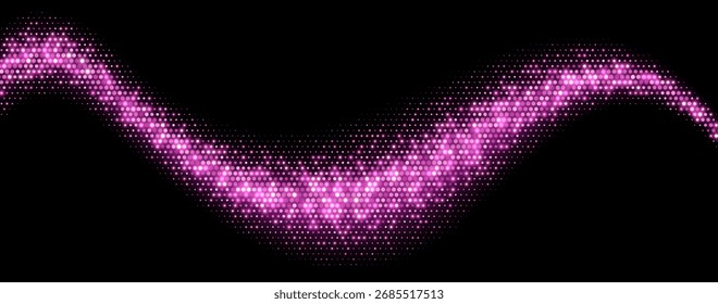 Fondo de semitono rosa, fondo abstracto de puntos brillantes, diseño de textura de discoteca, Anuncio de confeti brillante.