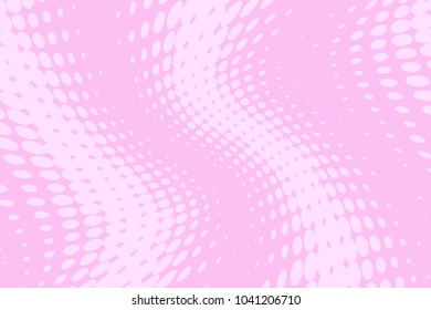 Pink halftone background. Digital gradient. Wavy dotted pattern with circles, dots, point. Design element for web banners, posters, cards, wallpapers, sites, panels. Vector illustration
