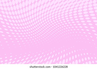 Pink halftone background. Digital gradient. Wavy dotted pattern with circles, dots, point. Design element for web banners, posters, cards, wallpapers, sites, panels. Vector illustration