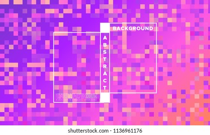 Pink Halftone Background with Glowing Rectangles. Trendy Gradient. Bright Geometric Template for Covers, Presentation. Minimal Design. EPS10 Vector. Modern Halftone Background in Futuristic Style.