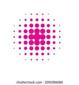 Pink Halftone Background. Vector Gradation. Abstract Gradation. Texture Backdrop. Dot Art. Circle Element. Gradient Shape. Round Set. Design Element.