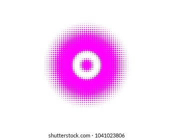Pink halftone circles, dots pattern, vector, grunge. Comic texture background. Monochrome half-tone. Circle halftone Dots, colorful geometric gradient for pop art designs.