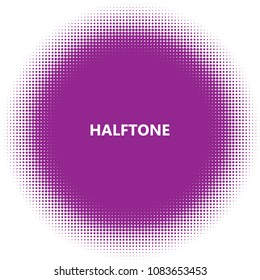 Pink halftone circles, dots pattern, vector, grunge. Comic texture background. Monochrome half-tone. Circle halftone Dots, colorful geometric gradient for pop art designs.