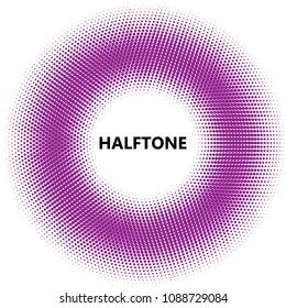 Pink halftone circles, dots pattern, vector, grunge. Comic texture background. Monochrome half-tone. Circle halftone Dots, colorful geometric gradient for pop art designs.