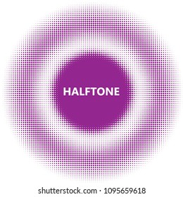 Pink halftone circles, dots pattern, vector, grunge. Comic texture background. Monochrome half-tone. Circle halftone Dots, colorful geometric gradient for pop art designs.