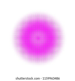 Pink halftone circles, dots pattern, vector, grunge. Comic texture background. Monochrome half-tone. Circle halftone Dots, colorful geometric gradient for pop art designs.