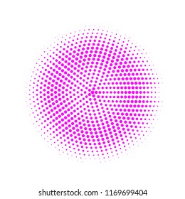 Pink halftone circles, dots pattern, vector, grunge. Comic texture background. Monochrome half-tone. Circle halftone Dots, colorful geometric gradient for pop art designs.