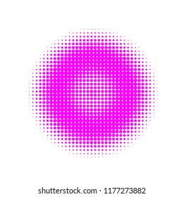Pink halftone circles, dots pattern, vector, grunge. Comic texture background. Monochrome half-tone. Circle halftone Dots, colorful geometric gradient for pop art designs.