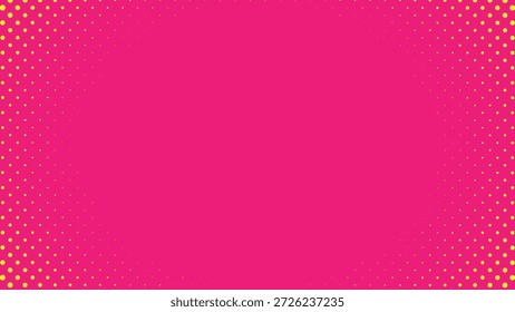 Fondo de marco punteado de semitono rosa con diseño de espacio de copia central