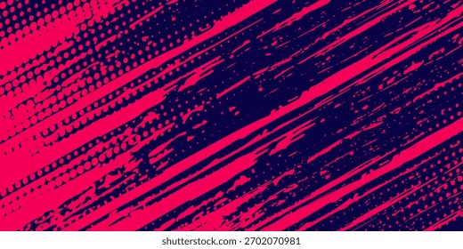 Medio tono rosa sobre fondo blanco azul marino. Deporte Vector grunge abstracto arte rosa simple