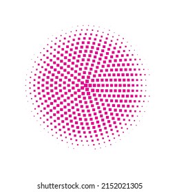 Pink Halftone Retro. Vector Shape. Abstract Background. Texture Retro. Dot Retro. Circle Half. Gradient Logo. Round Shape. Design Half.