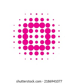 Pink Halftone Set. Vector Modern. Abstract Set. Texture Shape. Dot Logo. Circle Modern. Gradient Gradation. Round Element. Design Element.