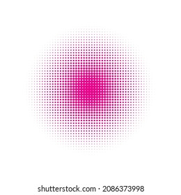 Pink Halftone Shape. Vector Dots. Abstract Set. Texture Dots. Dot Art. Circle Modern. Gradient Shape. Round Set. Design Background.