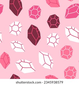 Pink Halloween pattern on pink. Treasures, rocks, jewelry, luxury pattern. Pink diamonds. Wizard pattern