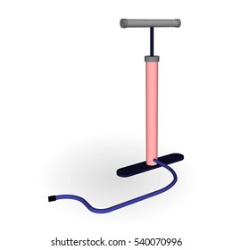 Pink hand air pump 3d. Vector illustration 