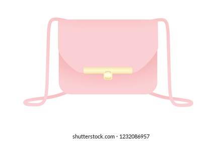 Pink  hand bag. vector illustration 