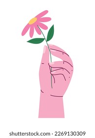 pink hand design over white