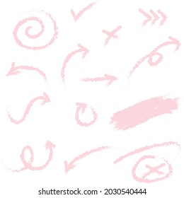 pink hand drawn arrow sign