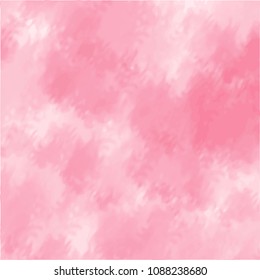 pink hand drawn blurry cloudscape watercolor background pattern with little visible brush strokes, vector illustration