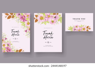 pink hand drawn floral background and frame illustration design