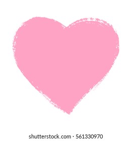 Pink hand drawn heart element. Vector background.