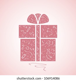 Pink hand drawn holiday present