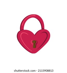 Bloqueo dibujado a mano rosa en la forma del corazón aislado sobre fondo blanco. Cerradura del perro. Ilustración vectorial.