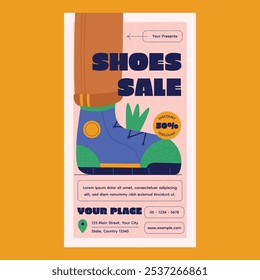 Pink Hand Drawn Shoes Promo Social Media Story