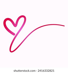 pink hand drawn symbol of heart, expressing love