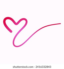 pink hand drawn symbol of heart, expressing love