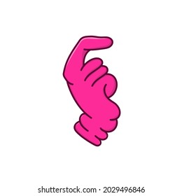  Pink hand gloves isolated illustration vector on white background. purple glove outline cartoon style