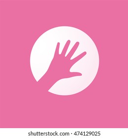 pink hand icon