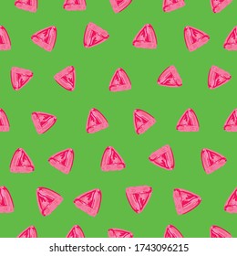 Pink Hand paint triangle vector repeat pattern