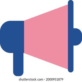 Altavoz de la mano rosa, ilustración, sobre fondo blanco.