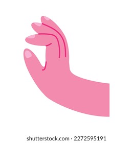 pink hand touching gesture icon