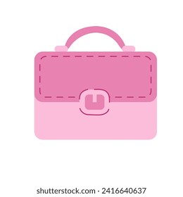 Pink handbag. Element of the spring summer look. Accessories for girls. Vector illustration.