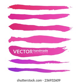 Pink handdrawn realistic long strokes banners 1
