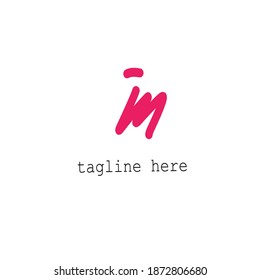 in pink handwritten logo for identity