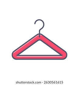 Pink hanger hangs isolated modern clothes simplicity