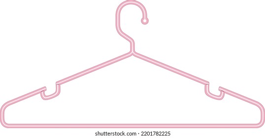 Pink Hanger, vector illustration isolated on white background