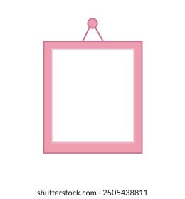 Pink Hanging Photo Frame Illustration