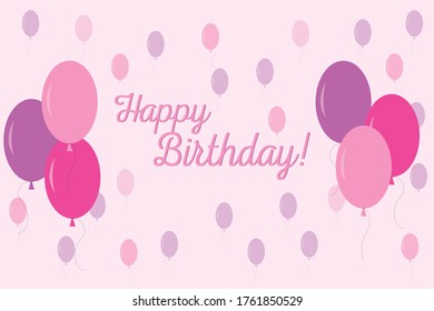 a pink happy birthday balloons