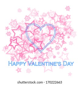 Pink Happy Valentine'Â?Â?s Day Card with heart