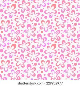 Pink happy floral pattern