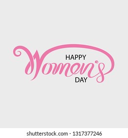 Pink Happy International Women's Day Typographical Design Elements.International Women's day symbol.Design for international women's day concept.Vector illustration