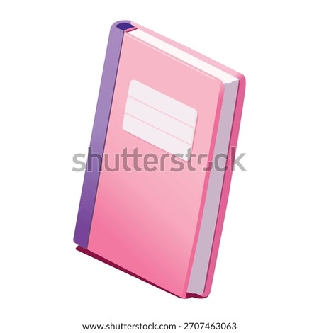 Pink Hard Cover Isometric Book icon vector illustration isolated on white background. Cartoon 3d book, stylish, modern