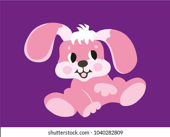 Pink hare on a purple background
