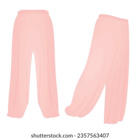Pink  harem pants. vector illustration