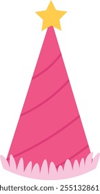 A pink hat with a star on top